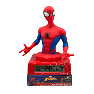 Naktinė lemputė+žadintuvas Spiderman 23*13 cm